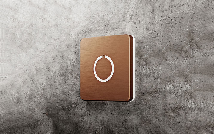 Square Modern Copper Doorbell Button by Luxello Door Bells